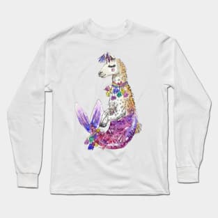 Llama Mermaid Long Sleeve T-Shirt